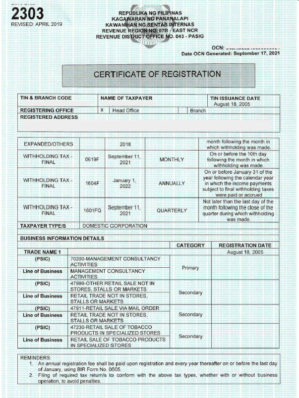 BIR Registration Process (Online and Onsite), Requirements, and Fees