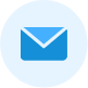 A circular icon featuring an email symbol, representing digital correspondence and messaging.